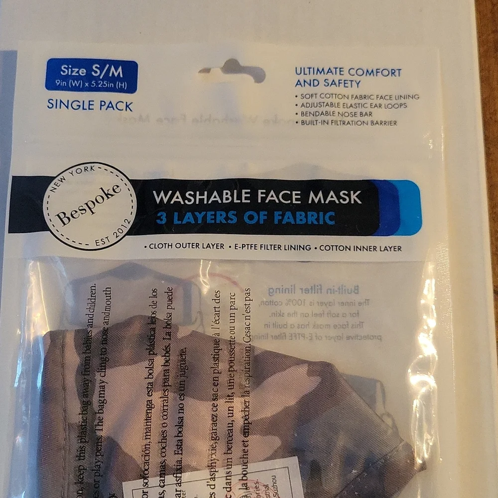🆕️ Bespoke Washable face mask Camoflauge S/M